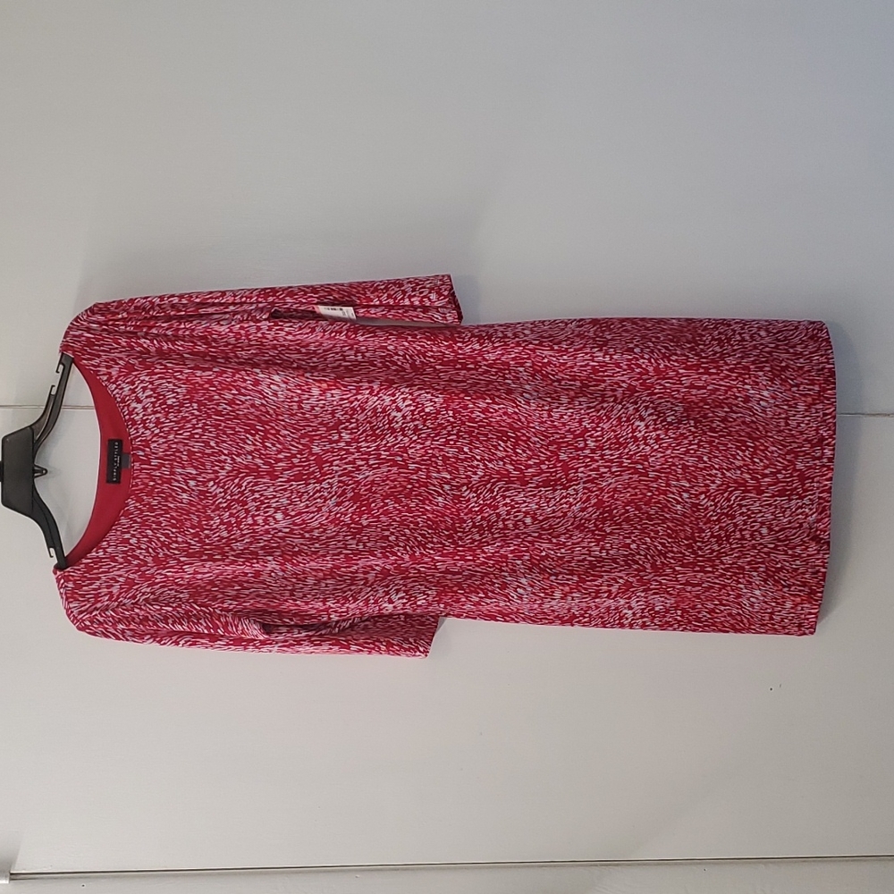 Simply Stated by Sears 3/4 sleeve dress never worn in red contemporary pattern